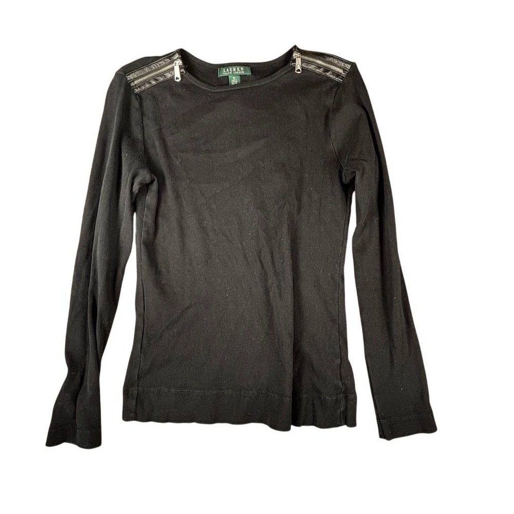 Lauren Ralph Lauren Women's Black Long Sleeve Blouse Size‎ M Casual